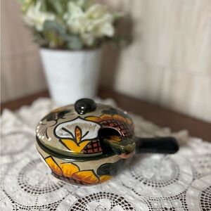 Handcrafted Mexican Talavera Salsa Guacamole Bowl with Spoon